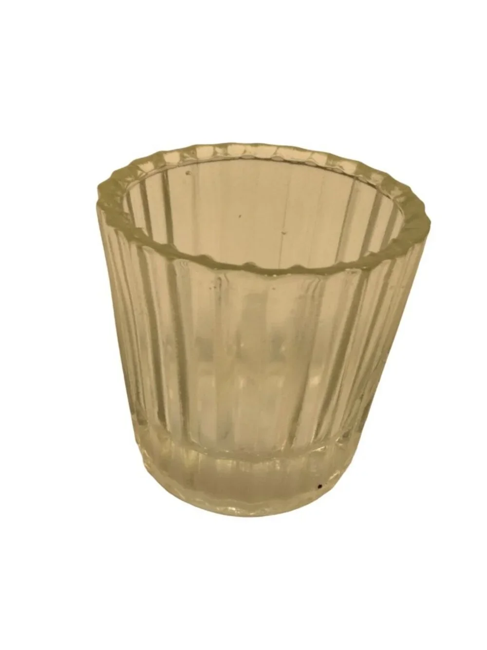 Ribbed Cut Glass Votive Tea Light Candle Holder Clear Small Wedding 2 x 2